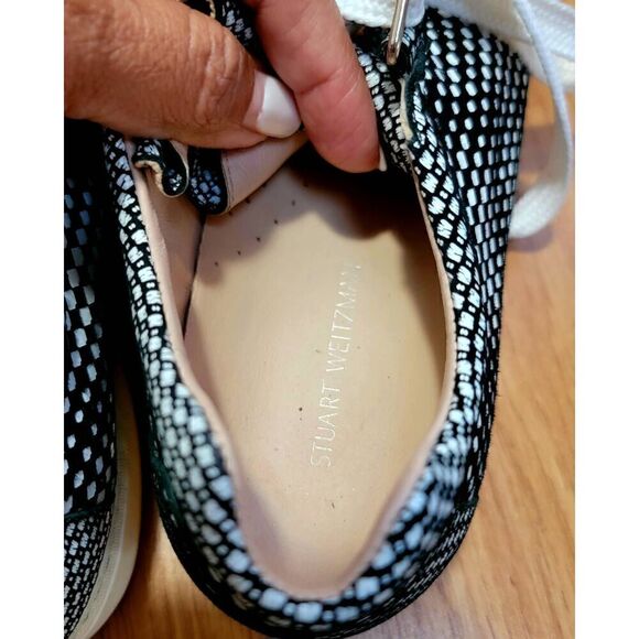 Stuart Weitzman Gaming Black Graphic Print Sneakers 6.5 - Picture 6 of 10